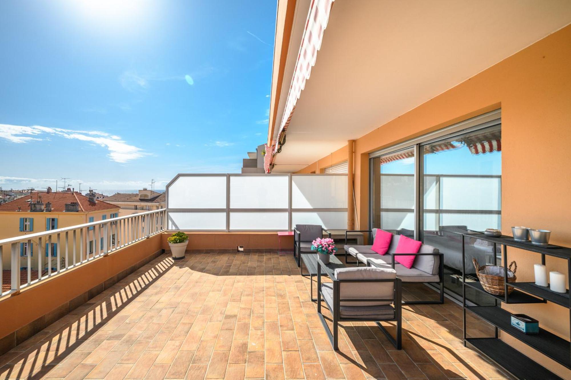 'L'Alicante Proche' Gare, Terrasse, Vue Mer マントン エクステリア 写真